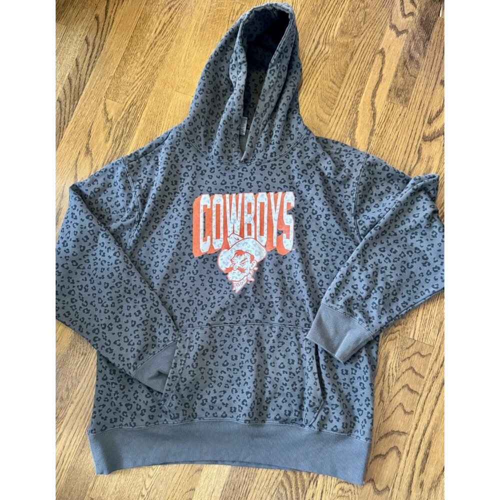 OSU Cowboys Gameday Couture Grey Leopard Hoodie. Women’s XL